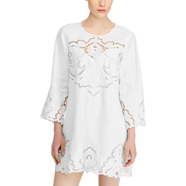 Etuikleid aus Leinen mit Spitze Polo Ralph Lauren in Wei&szlig; 5