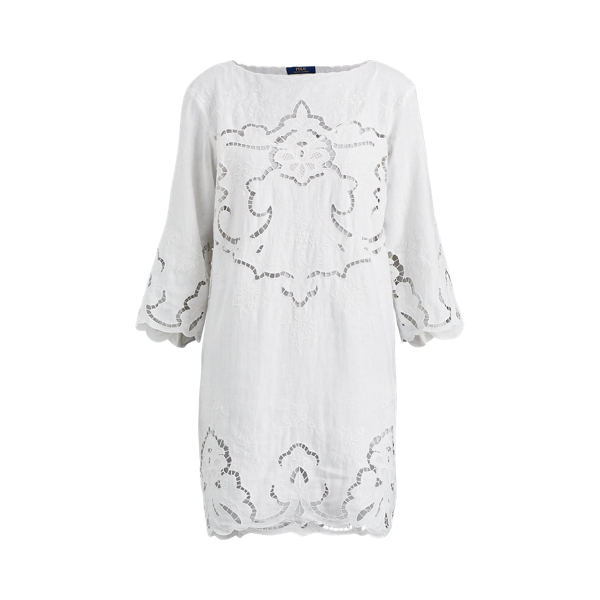 Etuikleid aus Leinen mit Spitze Polo Ralph Lauren in Wei&szlig; 2