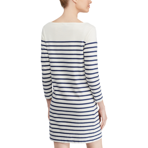 Nevis/Light Navy Striped Jersey Dress Polo Ralph Lauren 5
