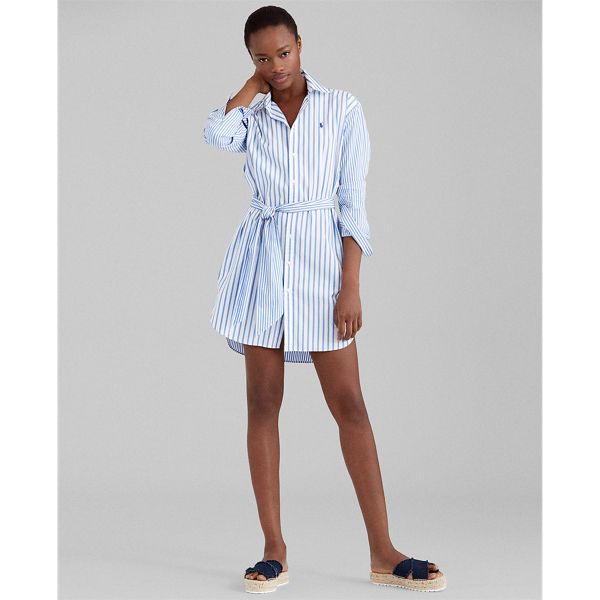 Ralph lauren blue and white striped dress on sale