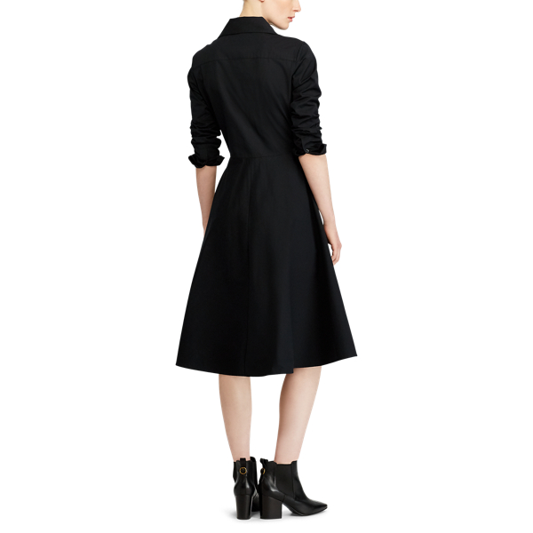 Black Lace-Up Cotton Shirtdress Polo Ralph Lauren 5