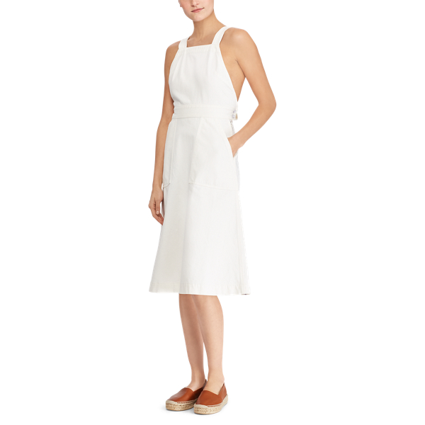 Robe en denim &agrave; dos ouvert Polo Ralph Lauren en Blanc 3