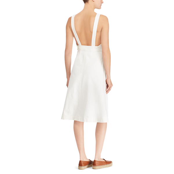Robe en denim &agrave; dos ouvert Polo Ralph Lauren en Blanc 4