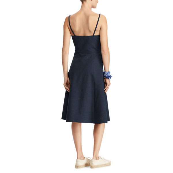 Indigo Lace-Up Seersucker Dress Polo Ralph Lauren 5