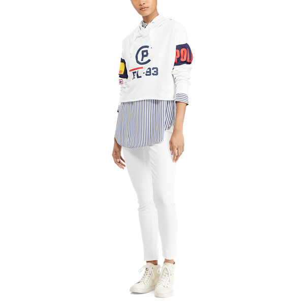 Ceramic White CP-93 Cropped Fleece Hoodie Polo Ralph Lauren 2