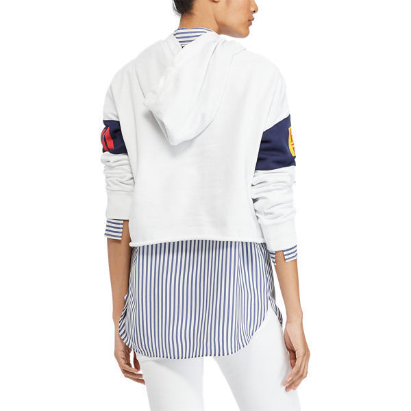 Ceramic White CP-93 Cropped Fleece Hoodie Polo Ralph Lauren 4