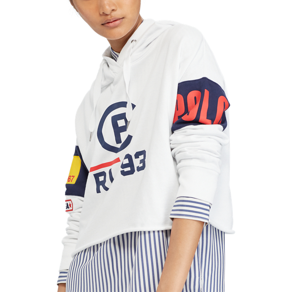Ceramic White CP-93 Cropped Fleece Hoodie Polo Ralph Lauren 5