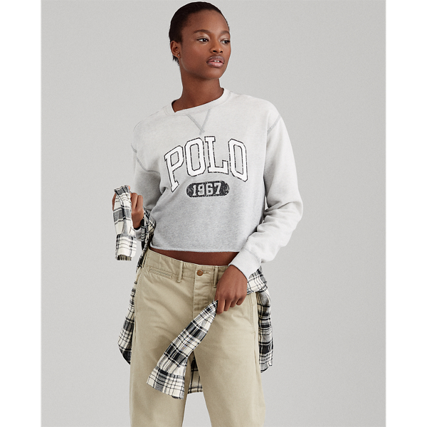 Polo Cropped Fleece Sweatshirt