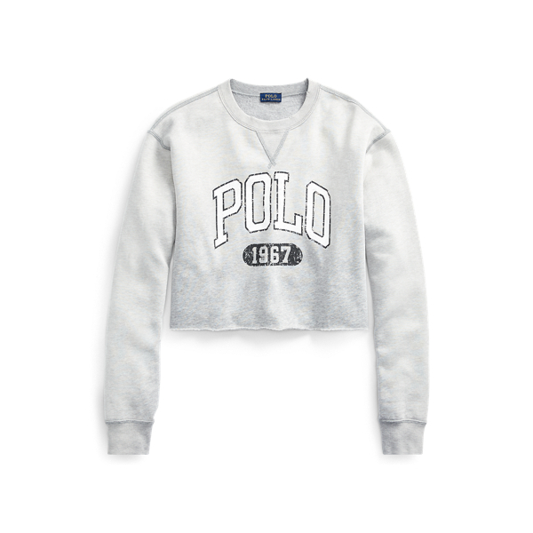 Ralph lauren cropped fleece sweatshirt shop