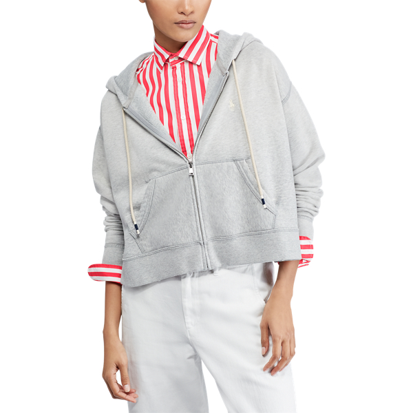 Sweat zipp&eacute; raccourci en molleton Polo Ralph Lauren en Chin&eacute; Andover 4