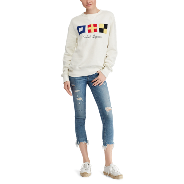 Flag Patch Fleece Sweatshirt Polo Ralph Lauren em Nevis 4