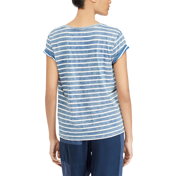 Med Indigo/Nevis Striped Crewneck T-Shirt Polo Ralph Lauren 5