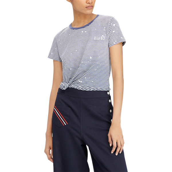 Rustic Navy/Nevis Paint-Splatter Striped T-Shirt Polo Ralph Lauren 4