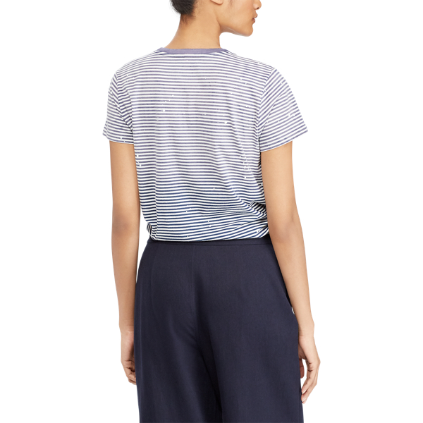 Rustic Navy/Nevis Paint-Splatter Striped T-Shirt Polo Ralph Lauren 5
