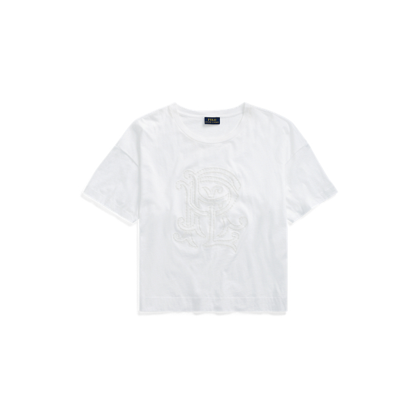 White PRL Monogram Cotton T-Shirt Polo Ralph Lauren 2