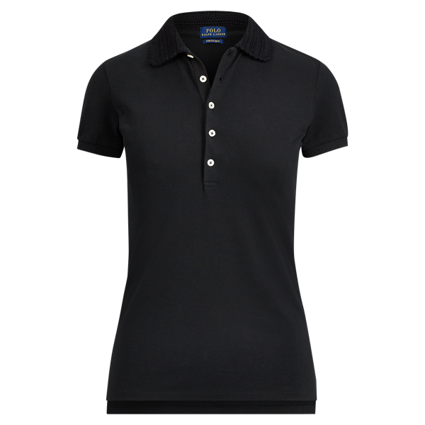 Polo com gola de croch&eacute; Slim Fit Polo Ralph Lauren em 1