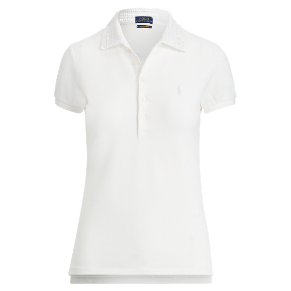 Slim Fit Crochet-Collar Polo Polo Ralph Lauren 1