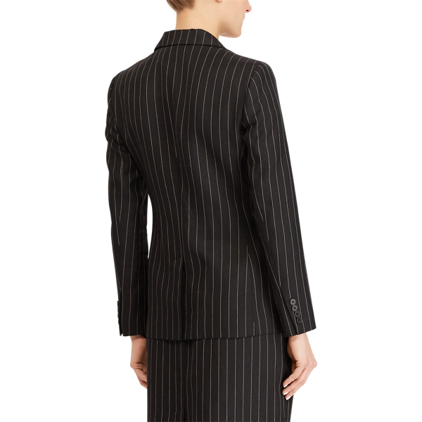 Black/Cream Pinstripe Pinstripe Linen-Wool Jacket Polo Ralph Lauren 6