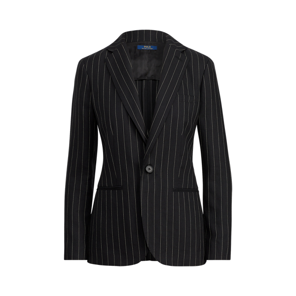 Black/Cream Pinstripe Pinstripe Linen-Wool Jacket Polo Ralph Lauren 2