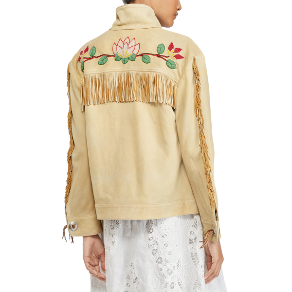 Fransen-Hirschlederjacke mit Perlen Polo Ralph Lauren in Chamois 5