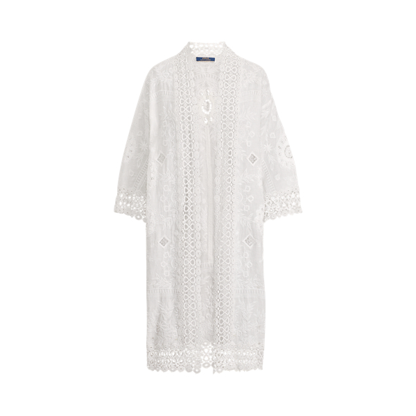 White Eyelet-Lace Linen Duster Polo Ralph Lauren 2