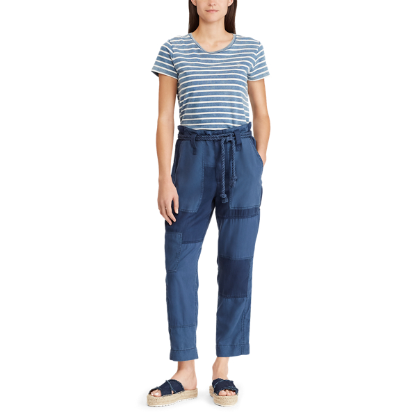 Patchwork Straight-Leg Pant Polo Ralph Lauren in Indigo Multi 4