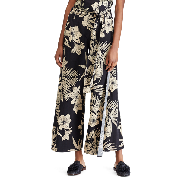 Hawaiian Floral Linen-Blend Wide-Leg Pant Polo Ralph Lauren 4