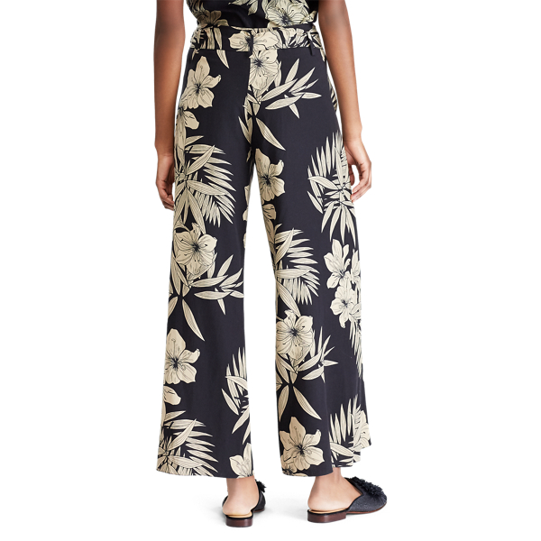 Hawaiian Floral Linen-Blend Wide-Leg Pant Polo Ralph Lauren 5