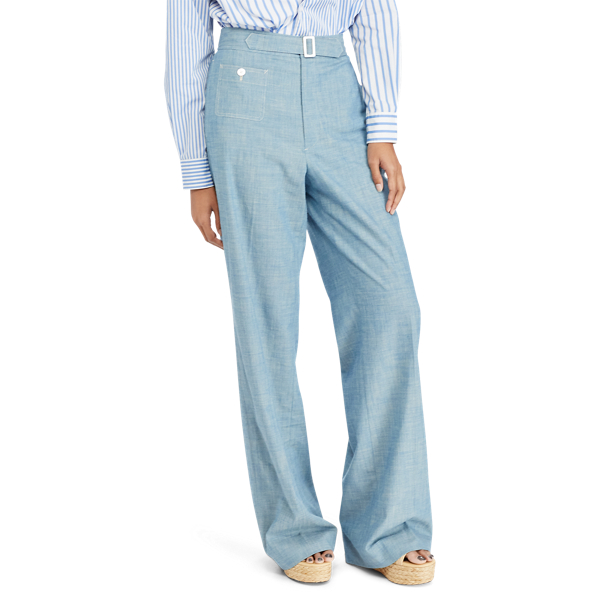 Chambray-Hose mit weitem Bein Polo Ralph Lauren in Blue 3