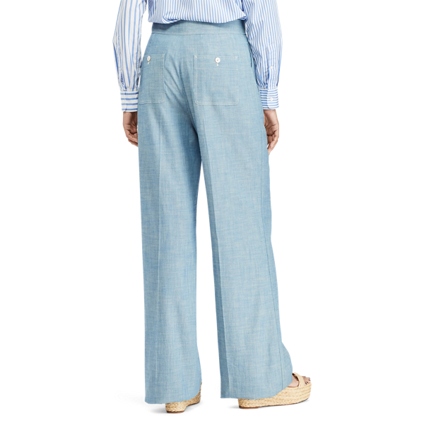 Chambray-Hose mit weitem Bein Polo Ralph Lauren in Blue 4