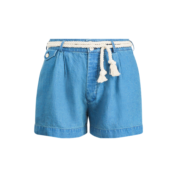 Indigo Rope-Belt Linen Short Polo Ralph Lauren 2