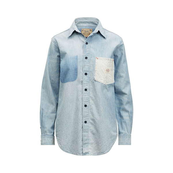 Light Indigo Denim Button-Down Shirt Polo Ralph Lauren 2