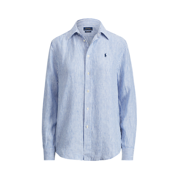 Maidstone Blue/White Relaxed Striped Linen Shirt Polo Ralph Lauren 2