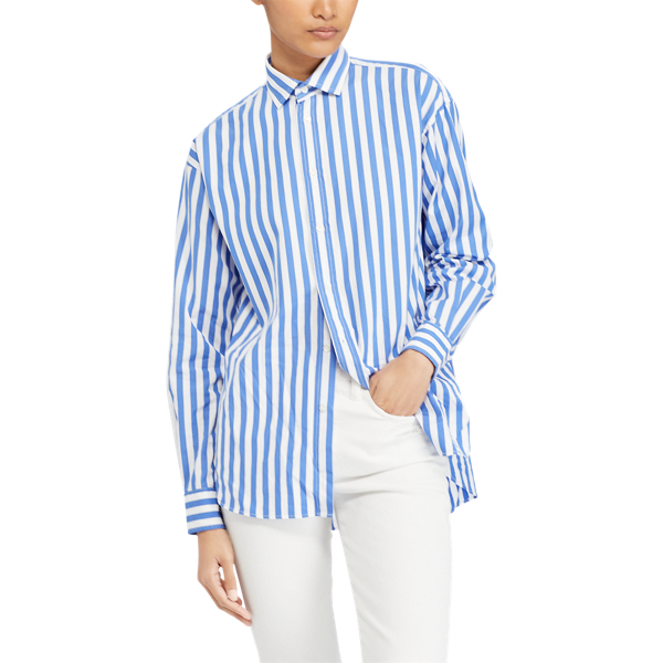 Maidstone Blue/White Bengal-Stripe Cotton Shirt Polo Ralph Lauren 3
