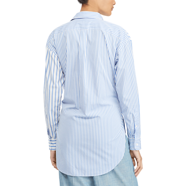 Tie-Front Striped Cotton Shirt Polo Ralph Lauren em Chopin Blue/White 5