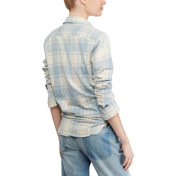 Chemise &eacute;cossaise d&eacute;contract&eacute;e Polo Ralph Lauren en Indigo 6