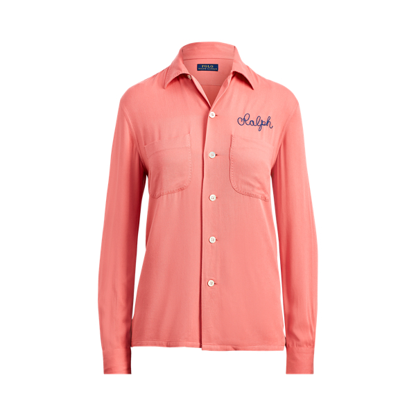 Montauk Red Embroidered Twill Shirt Polo Ralph Lauren 2