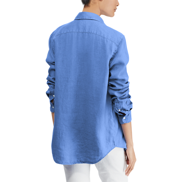 Maidstone Blue Relaxed Fit Linen Shirt Polo Ralph Lauren 5