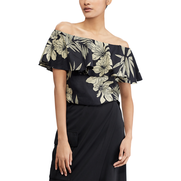 Floral Off-the-Shoulder Top Polo Ralph Lauren em Hawaiian Floral 5