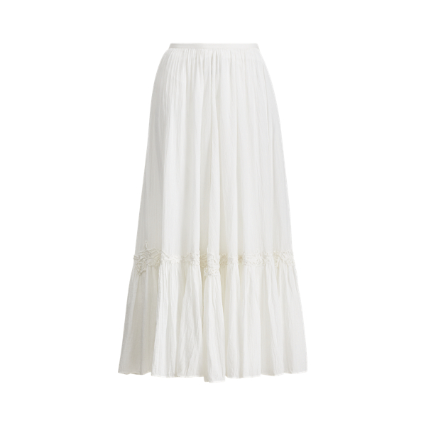 White Crinkle Cotton Maxiskirt Polo Ralph Lauren 2