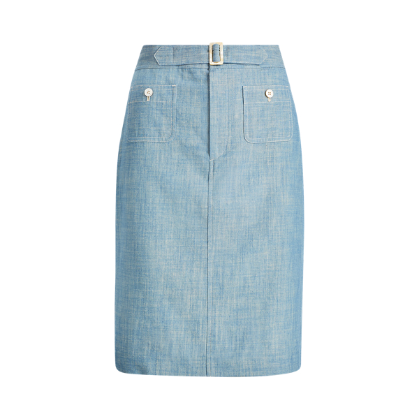 Jupe à boucle en chambray Polo Ralph Lauren en Bleu 1