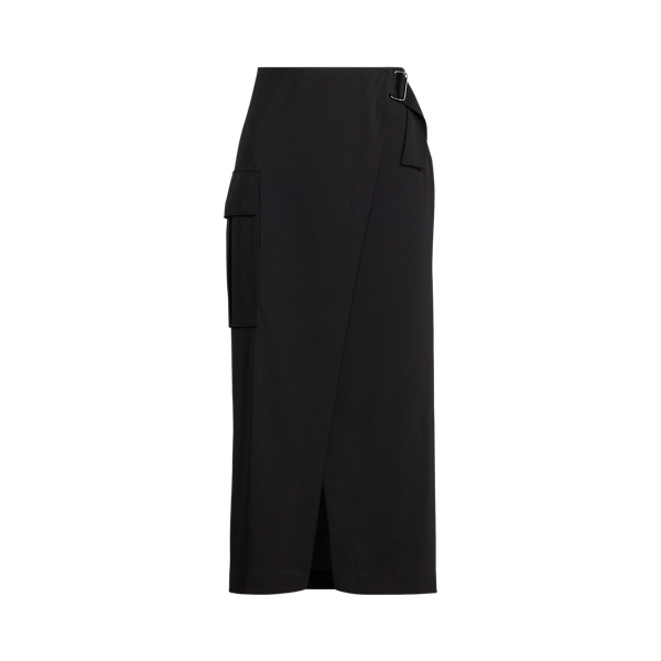 Black Jersey Cargo Wrap Skirt Polo Ralph Lauren 2