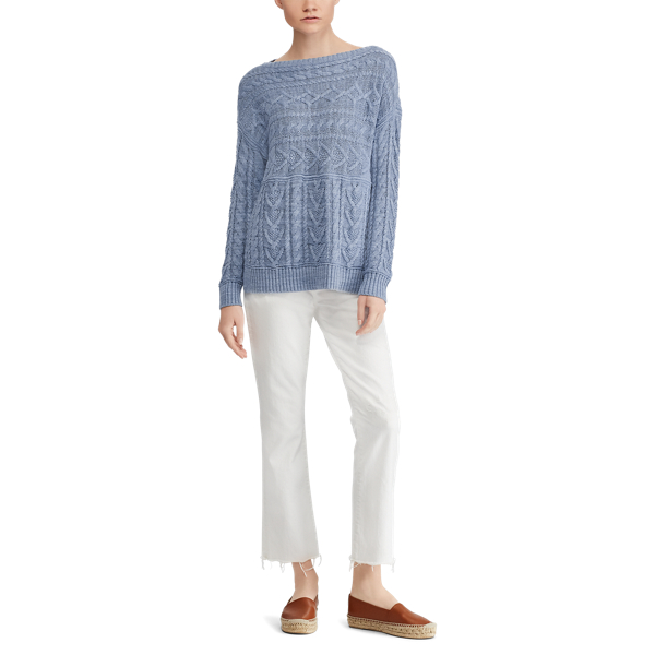 Zopfmusterpullover mit Baumwolle Polo Ralph Lauren in Chambray 3