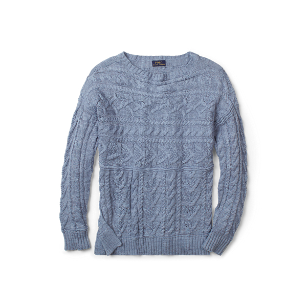 Zopfmusterpullover mit Baumwolle Polo Ralph Lauren in Chambray 2
