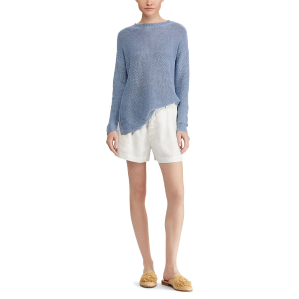 Maglia in lino a girocollo Polo Ralph Lauren in Chambray 3