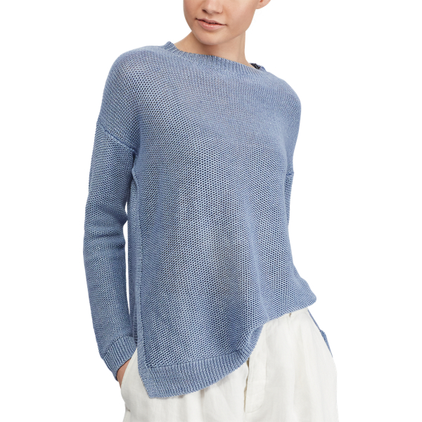 Maglia in lino a girocollo Polo Ralph Lauren in Chambray 4