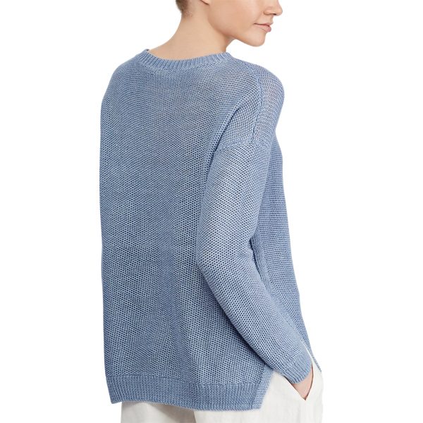 Maglia in lino a girocollo Polo Ralph Lauren in Chambray 5