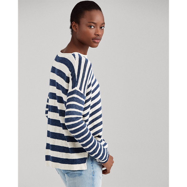 Striped Linen Blend Sweater Ralph Lauren UK