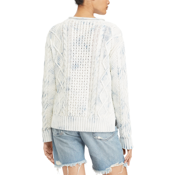 Cream/Indigo Indigo Flag Cotton Sweater Polo Ralph Lauren 4