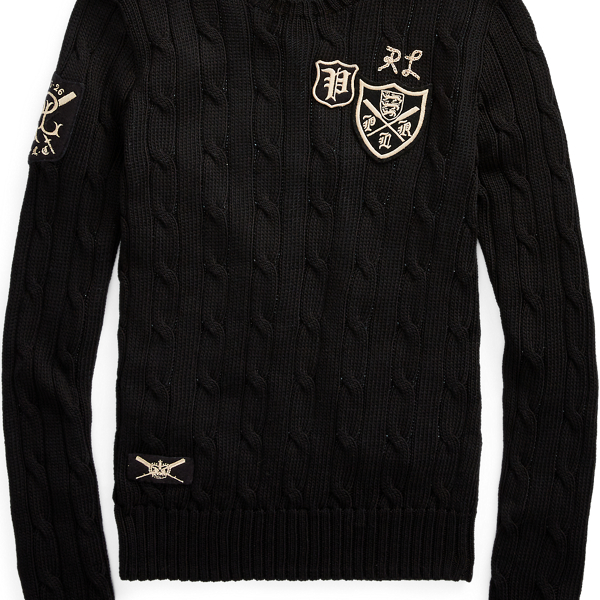 Patchwork Cable Cotton Sweater Polo Ralph Lauren 1